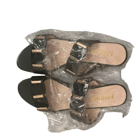 NWT FASHION SLIP ON BLOCK HEELS SANDALS EU40, US-7 - Picture 7 of 11